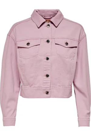 ONLY Jakke, Dame, Lyserød, XS, Denim, Rosa Denim Jakke til Kvinder