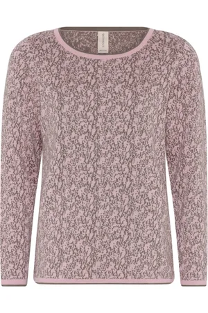 Skovhuus Strik, Dame, Rød, M, Bomuld, Jaquard Stitch O-Neck Pul Bluse