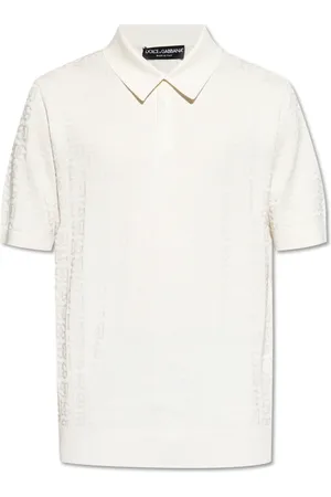 Dolce & Gabbana Top, Herre, Hvid, M, Silke polo