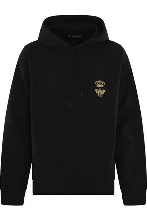 Dolce & Gabbana Sweathshirts & Hoodies, Herre, Sort, L, Bomuld, Bomuld Jersey Hættetrøje
