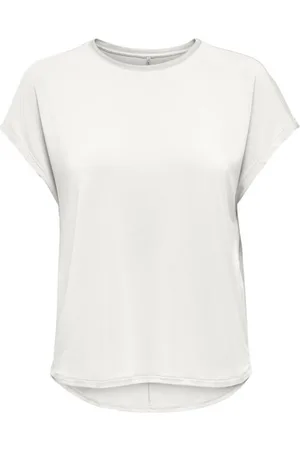 ONLY Top, Dame, Hvid, L, Uld, Kortærmet Rund Hals Top