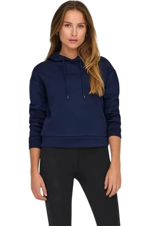 ONLY Sweathshirts & Hoodies, Dame, Blå, L, Uld, Sporty hættetrøje med stilfuldt design