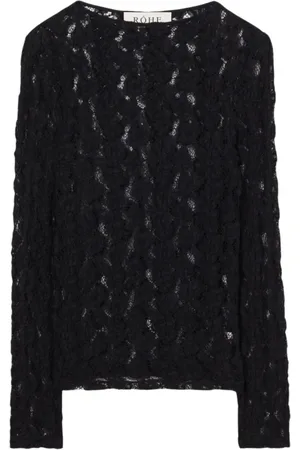 Rohe Top, Herre, Sort, 3XS, Bomuld, Sort Blonde Bådhals Top