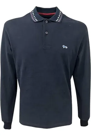 HARMONT&BLAINE Top, Herre, Blå, M, Polo Kragen Jacquard Navy Blå - XXL