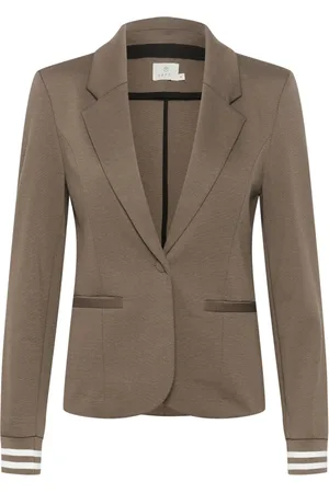 Kaffe Jakke, Dame, Brun, M, Stribet Blazer Jakke Major /Chalk