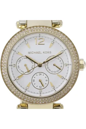 Michael Kors Pre-owned, Dame, Hvid, ONE SIZE, Tyl, Pre-owned Metal watches