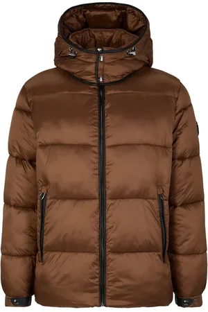 JOOP! Jakke, Herre, Brun, 3XL, Uld, Brun Polstret Jakke med Aftagelig Hætte