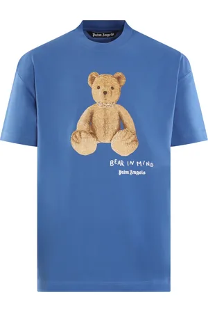 Palm Angels Top, Herre, Blå, S, Bomuld, Bear In Mind T-Shirt