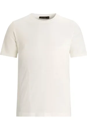 Oscar Jacobson Top, Herre, Hvid, XL, Bomuld, Hvid Slim Fit Strik T-shirt