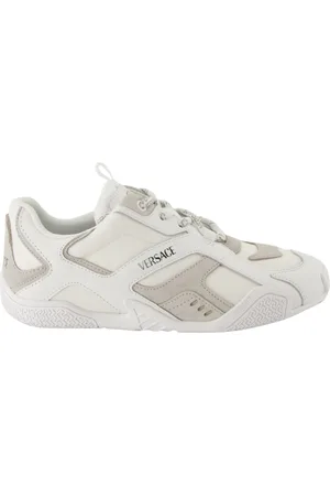 VERSACE Sko, Dame, Hvid, 37 1/2 EU, Læder, Galaxia Hvide Læder Sneakers
