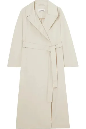 Rohe Frakke, Dame, , 2XS, Bomuld, Lang Wrap Trenchcoat Sand