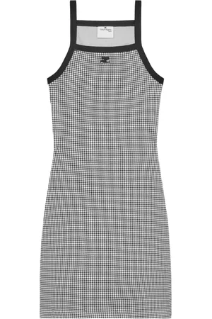 Courrèges Kjole, Dame, Sort, M, Bomuld, Sort Kontrast Mini Kjole