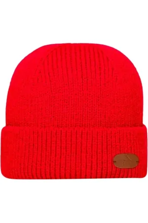 Cabaia Tilbehør, unisex, Rød, ONE SIZE, Uld, Elegant Beanie Vinterhue Rød