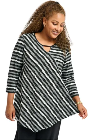 Pont Neuf Bluser & Skjorter, Dame, Flerfarvet, XL, Uld, Stribet A-Form Bluse Magrethe