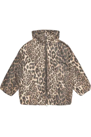 Ganni Jakke, Dame, Brun, 2XS, Uld, Puffers Midi Jakke til Leo-elskere