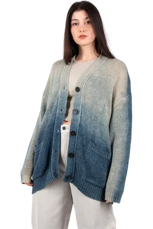 Roberto Collina Strik, Dame, Blå, S, Denim, Denim Effekt Cardigan