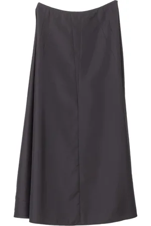 Moschino Nederdel, Dame, Sort, M, Polyester, Sort Taffeta Lang Nederdel