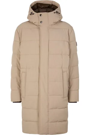 JOOP! Frakke, Herre, Brun, 3XL, Uld, Hættet herre vinterfrakke med quiltning