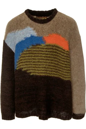 Brain Dead Strik, Herre, Flerfarvet, XL, Uld, Alpaca Colorblock Strik Sweater