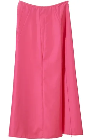 Moschino Nederdel, Dame, Lyserød, M, Polyester, Fuchsia Taffeta Lang Nederdel