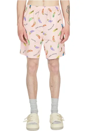 HUMAN MADE Shorts, Herre, Lyserød, M, Bomuld, Fjerprint bomuldsshorts