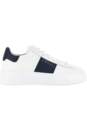 Hogan Sko, Herre, Hvid, 42 1/2 EU, Læder, Sporty H-Stripes Sneakers