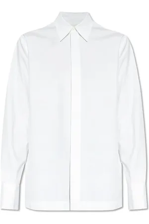 Jil Sander Skjorte, Herre, Hvid, M, Bomuld, Bomuldsskjorte med skjult knaplukning