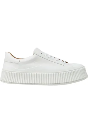 Jil Sander Sko, Herre, Hvid, 42 EU, Læder, Minimalistiske Lædersneakers