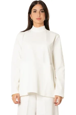 JIJIL Top, Dame, Hvid, L, Højhalset bluse med lommer