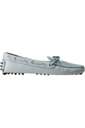 CAR SHOE Sko, Dame, Blå, 37 EU, Suede, Suede Mokkasin med Sløjfedetalje