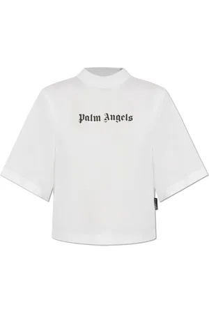 Palm Angels Top, Dame, Hvid, XS, Bomuld, T-shirt med logo