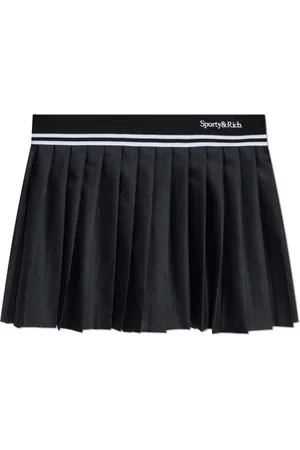 Sporty & Rich Nederdel, Dame, Sort, L, Uld, Plisseret nederdel