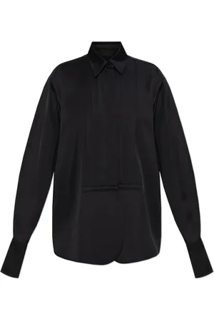 Jil Sander Bluser & Skjorter, Dame, Sort, M, Skjorte med silkekant