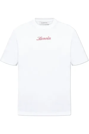 Lanvin Top, Herre, Hvid, S, Bomuld, T-shirt med broderet logo