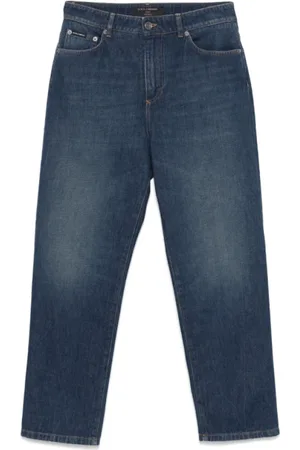 Dolce & Gabbana Jeans, Dame, Blå, 2XS, Bomuld, Blå Tapered Jeans med Klassisk Stil