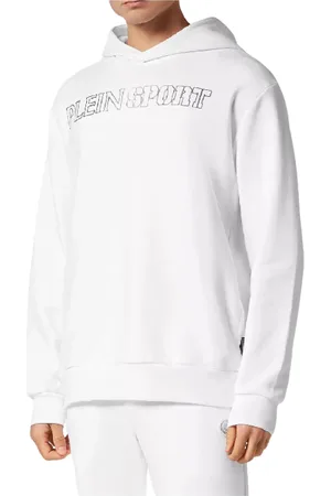 Philipp Plein Sweathshirts & Hoodies, Herre, Hvid, M, Bomuld, Hvid hættetrøje med Tiger Print