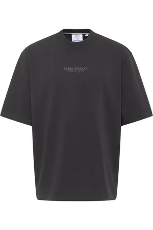 Carlo Colucci Top, Herre, Sort, L, Bomuld, La Famiglia Donner Oversize T-Shirt