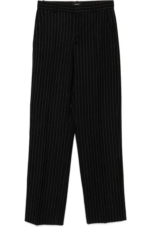 WARDROBE.NYC Bukser, Dame, Sort, S, Uld, Sort Pinstripe Straight Leg Bukser