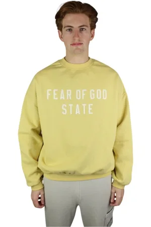 FEAR OF GOD Sweathshirts & Hoodies, Herre, Gul, S, Luksuriøs Amber Heavy Fleece Crewneck