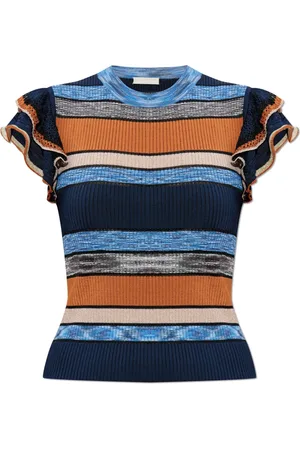 ULLA JOHNSON Strik, Dame, Flerfarvet, L, Top Cecile