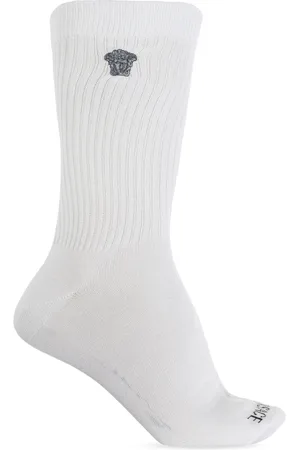 VERSACE Undertøj, Herre, Hvid, S, Bomuld, Bomuldssokker med logo