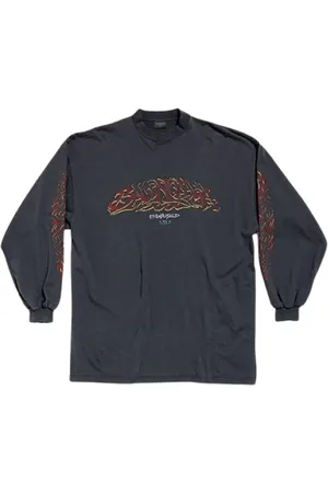 Balenciaga Top, Herre, Grå, M, Bomuld, Vintage Mørkegrå Tee-Shirt Unisex
