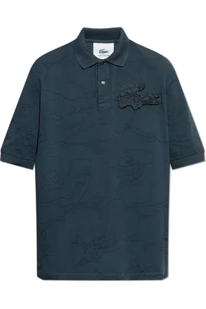 Lacoste Top, unisex, Blå, L, Bomuld, Polo med aftageligt logo