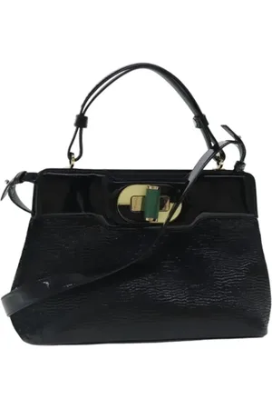 Bvlgari Pre-owned, Dame, Sort, ONE SIZE, Uld, Pre-owned canvas håndtasker