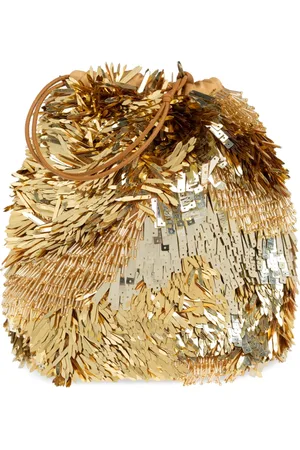 ULLA JOHNSON Taske, Dame, Gul, ONE SIZE, Uld, Skuldertaske Celeste Paillette