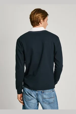 Pepe Jeans Top, Herre, Blå, 2XL, Bomuld, Bomuld Interlock Rugby Polo Skjorte