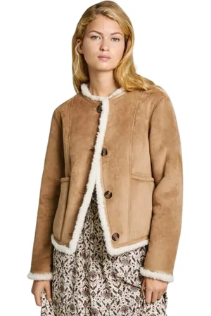 Pepe Jeans Jakke, Dame, Brun, M, Suede, Vendbar letvægtsjakke med faux suede