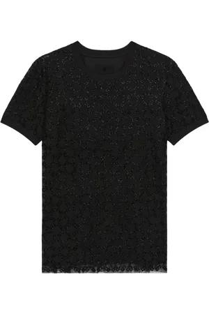 Givenchy Top, Dame, Sort, S, Bomuld, Sort T-shirt med Monogram 72 motiv