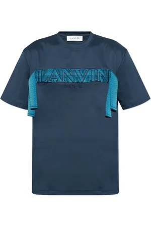 Lanvin Top, Herre, Blå, XL, Bomuld, Logo T-shirt