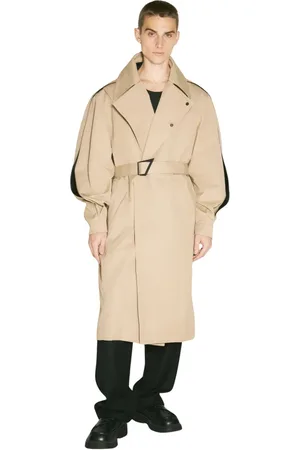 MUGLER Frakke, Herre, , S, Bomuld, Twill Trench Coat med bred krave